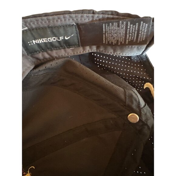 Nike Golf Adjustable Black Cap With Embroidered Logo & Perforated Design - Picture 5 of 6